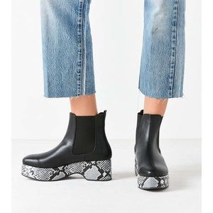 Urban outfitters snakeskin platform Chelsea boot